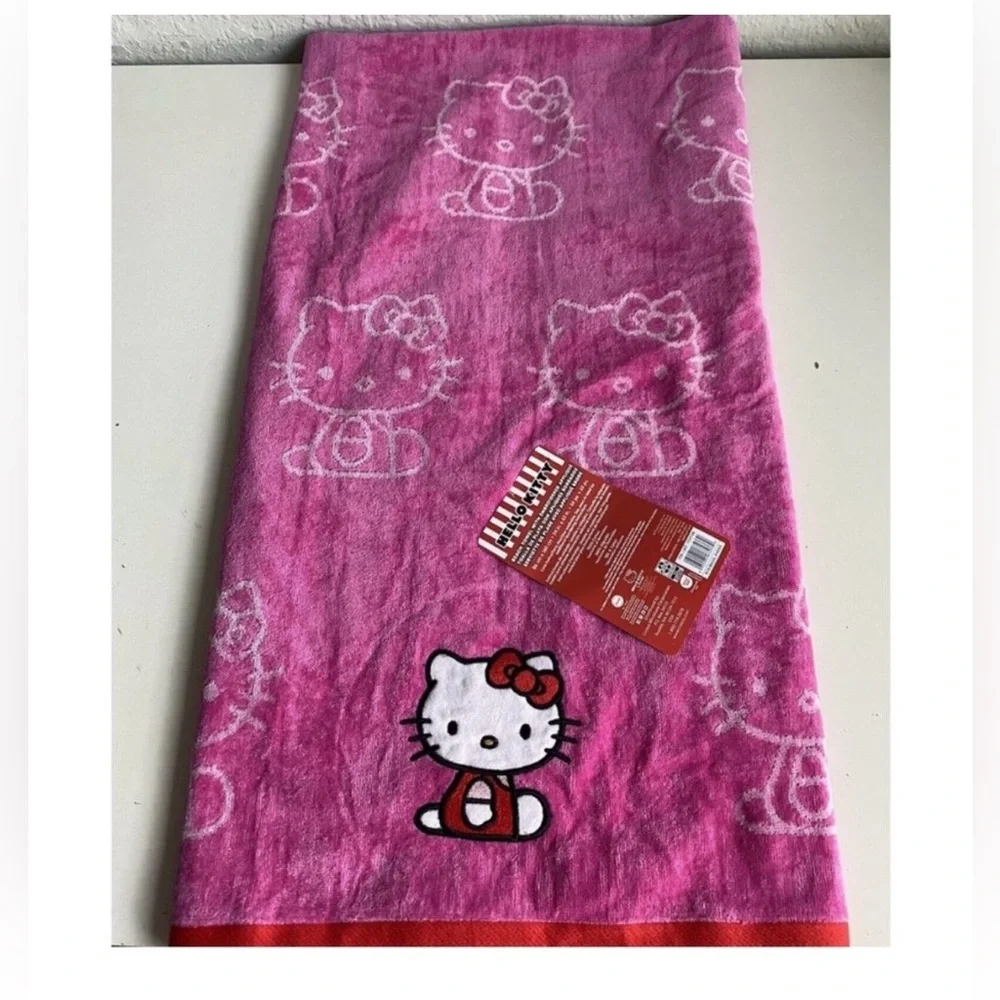 Hello kitty Beach towel with Embroidered (86 cm X 160 cm )